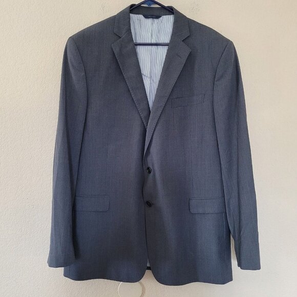 Brooks Brothers Mens Explorer Regent Fit Wool Blazer Gray sz 46L 2 Button Front - Picture 1 of 11